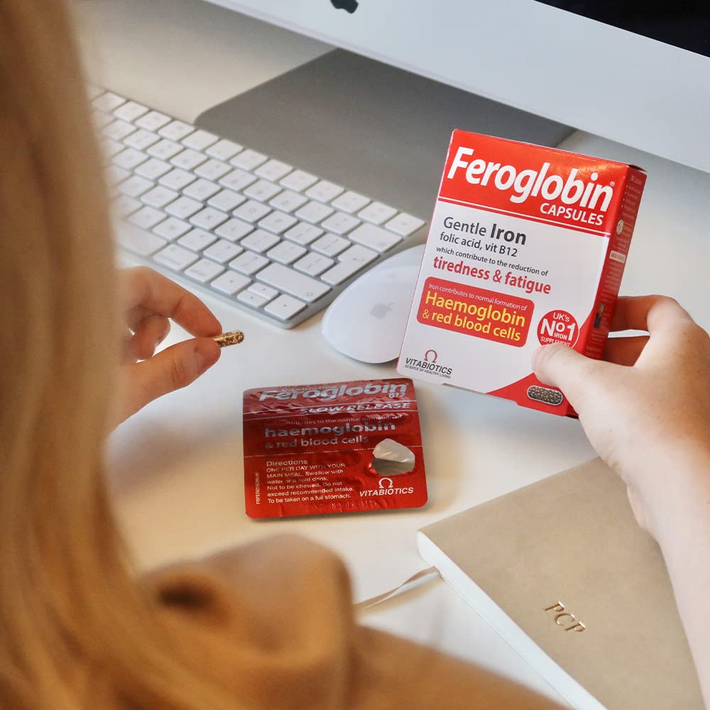 Feroglobin Iron Capsule Helps to reduce tiredness and fatigue FeroglobinUS supplements
