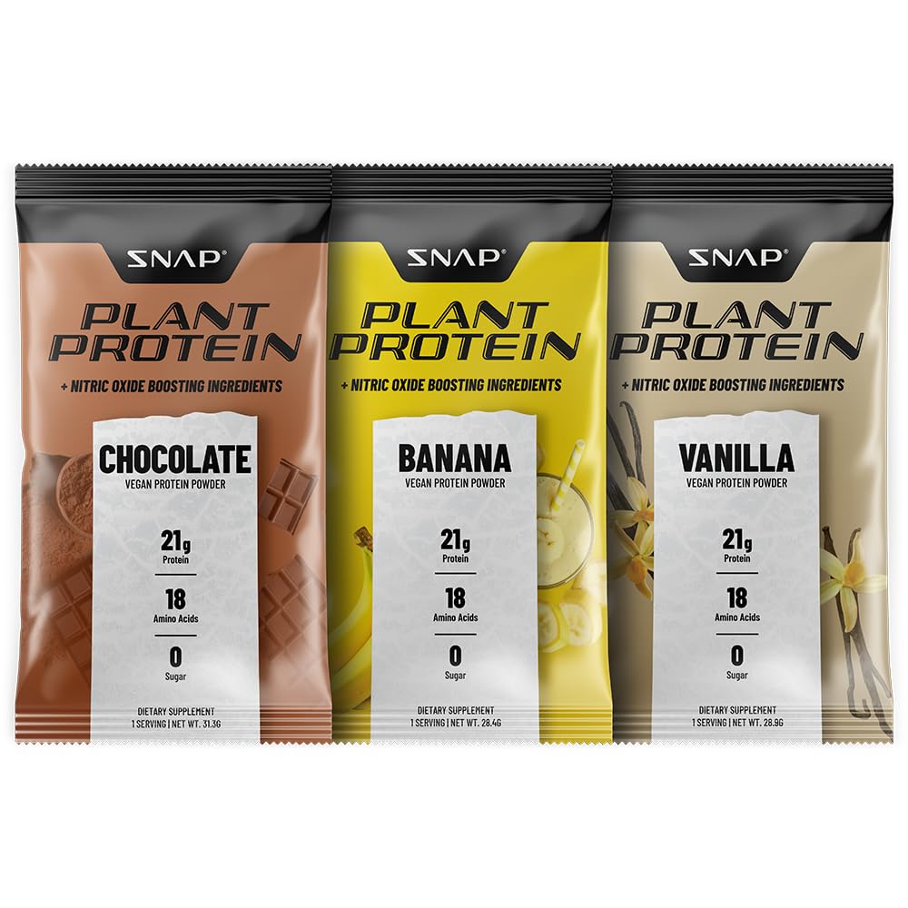 Snap Supplements 100% Plant Based Protein Powder Stick Packs with Nitric Oxide Booster Snap SupplementsAu supplements