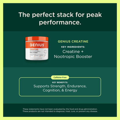 The Genius Brand Organic Mushroom Coffee + Collagen - Daily Energy Support - Healthy Immune Function - Arabica Coffee with Cordyceps, Reishi & Lion's Mane Mushroom Blend - 10.6 oz (30 Servings) The Genius BrandUS supplements