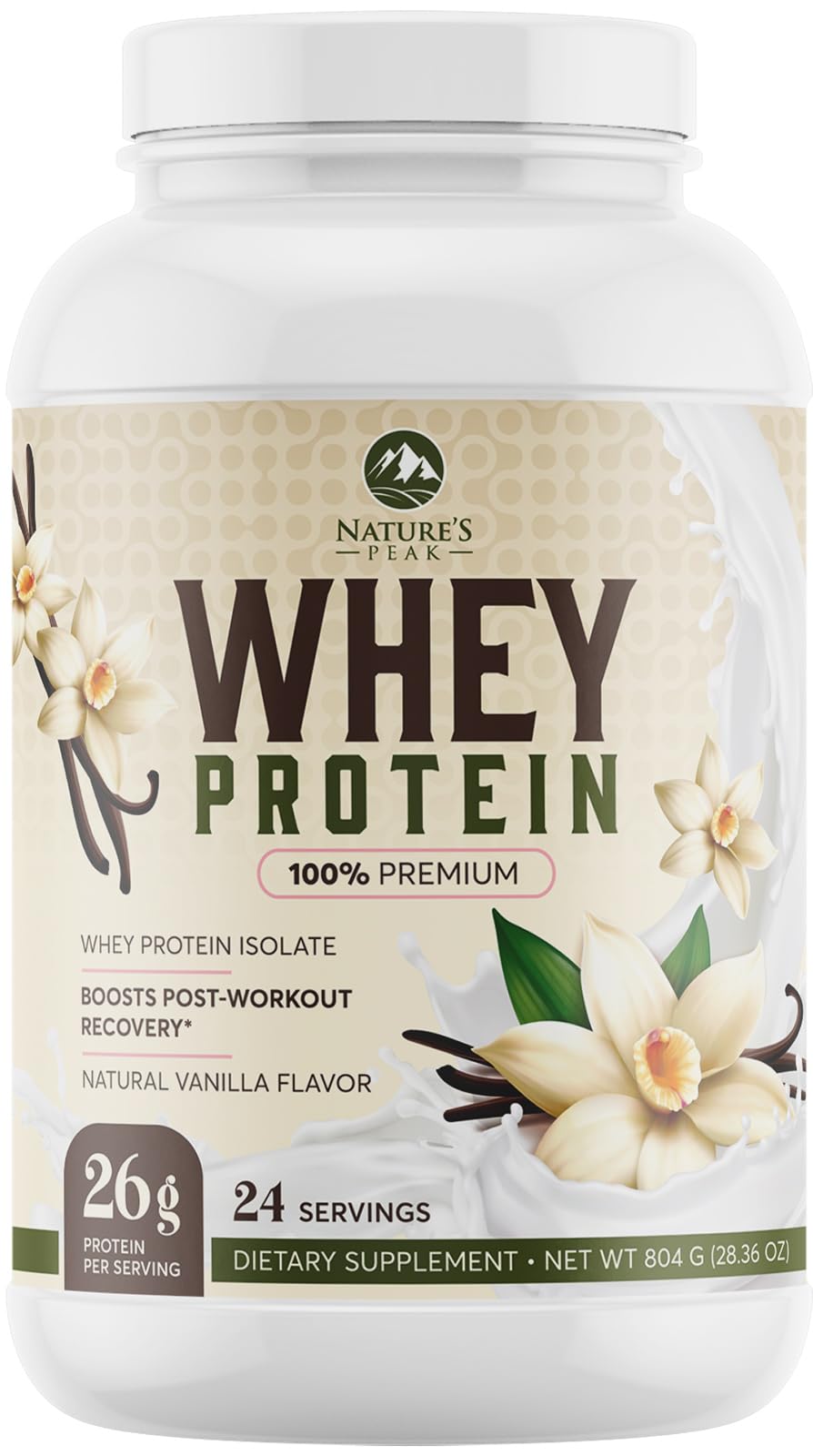 Nature's Protein Powder, 100% Whey Protein Powder Isolate, Immune Support, BCAAs Nature's PeakUS supplements