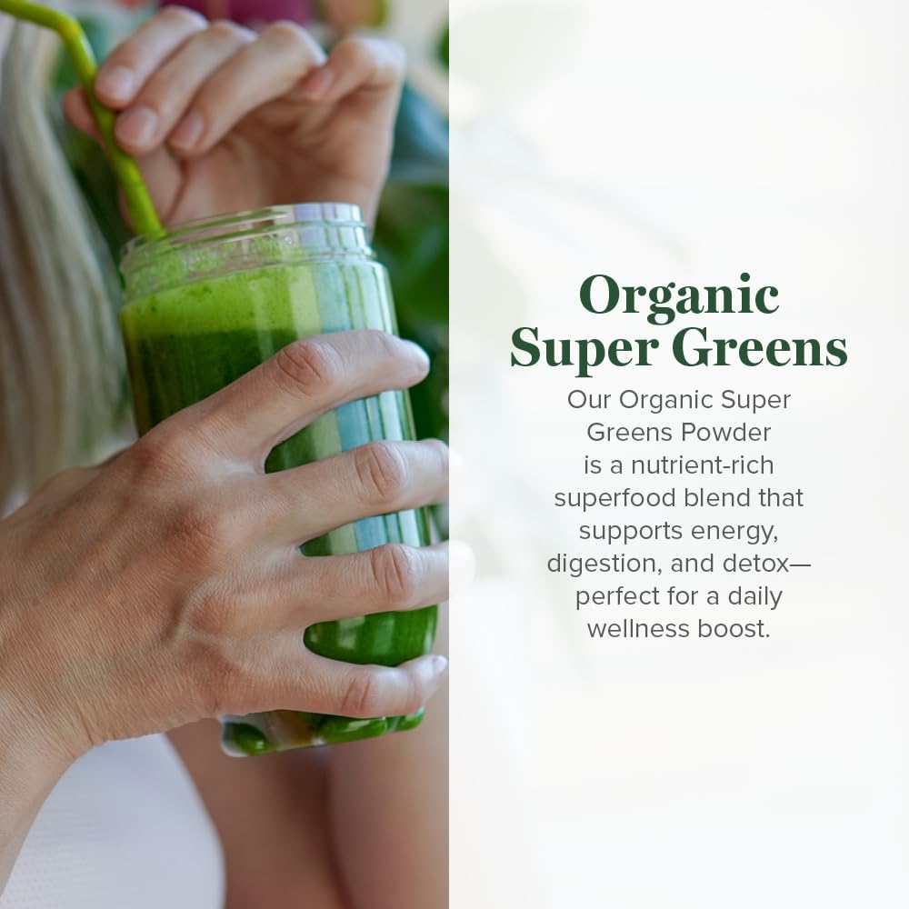 Global Healing Organic Super Greens Powder Blend - Greens Superfood Powder with 15 Raw Whole Sprouts - Delicious Green Juice Smoothie Mix for Daily Nutrition - Non-GMO, Gluten-Free Greens Supplements Global Healing CenterAu supplements