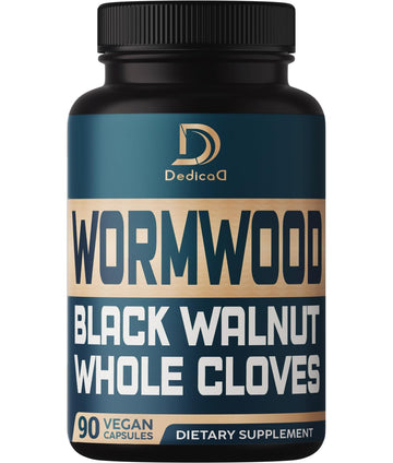 DEDICAD 12in1 Wormwood Black Walnut Clove Capsules - Immune, and Mood Support - 3 Month Supply - 90 Vegan Capsules DEDICADAu supplements