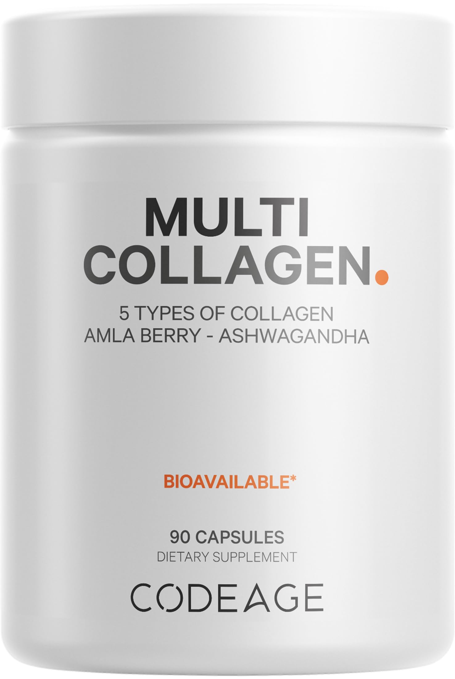 Codeage Multi Collagen Peptides Protein Capsules, 5 Collagen Types, Grass-Fed & Hydrolyzed Bovine Collagen Pills Supplement, Ashwagandha, Amla Berry Vitamins, Collagen Peptides - 90 Capsules CodeageAu supplements