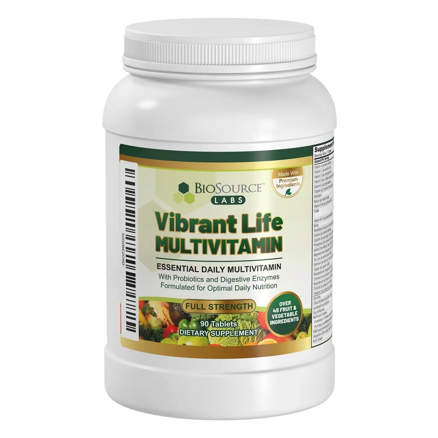 BioSource Labs Vibrant Life Multivitamin with Probiotics, Digestive Enzymes & B-Complex – Over 45 Fruits and Veggies BioSource LabsAu supplements