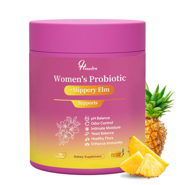 Her Juicy Women's Probiotic Gummies: Supports Women’s Wellness & pH Balance, Clean Vegan, Pineapple Flavor, Prebiotics & Lactobacillus Blend, with Slippery Elm, Gut Health & Immune Defense, 60 Gummies HeawdraAu supplements