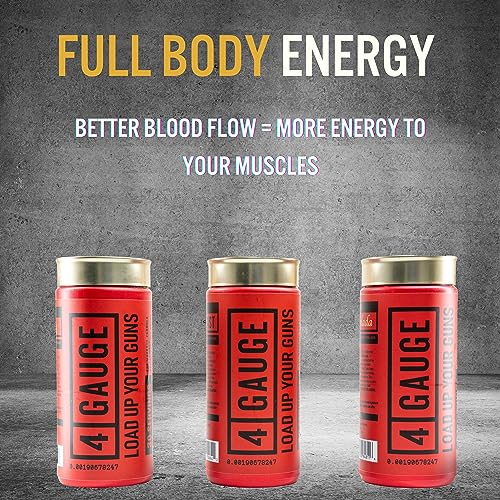 4 Gauge Natural Preworkout Without The Jitters | 30 Servings | Nitric Oxide Booster 4 GaugeUS supplements