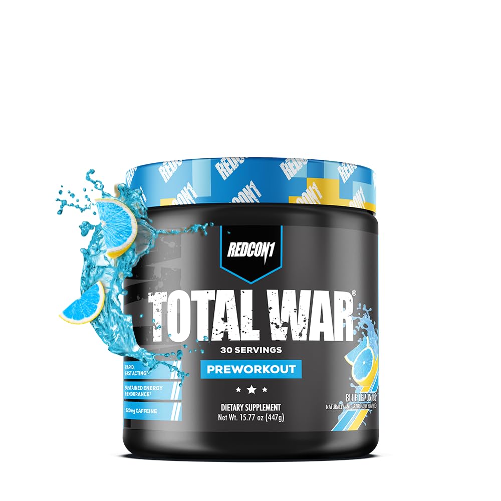 REDCON1 Total War Pre Workout Powder, Blue Lemonade - Beta Alanine + Citrulline Malate REDCON1Au supplements