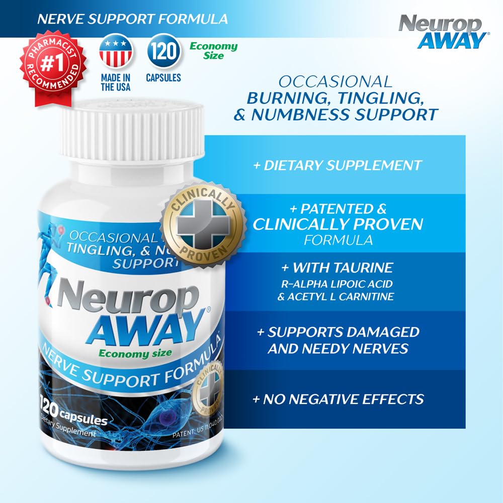 NeuropAWAY Nerve Support Formula, a Patented, Clinically Proven Formula to Strengthen Nerve Health NeuropAWAYAu supplements