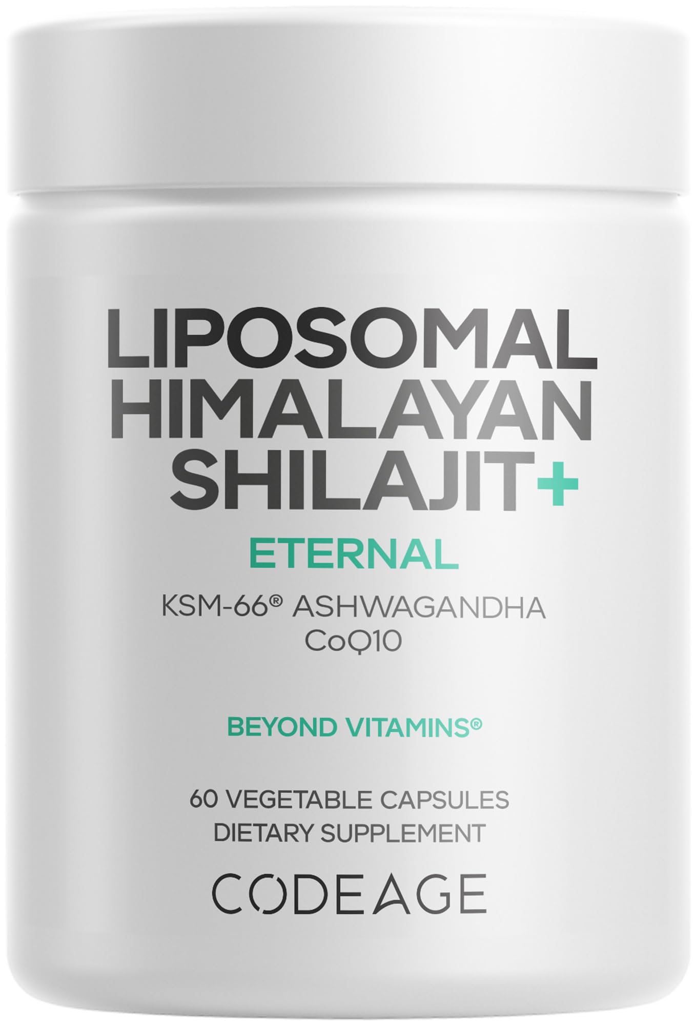 Codeage Liposomal Himalayan Shilajit+ Supplement - 500 mg Shilajit, KSM-66 Ashwagandha, CoQ10, Fulvic Ionic Minerals, Calcium, Magnesium, BioPerine - Liposomal Delivery - Non-GMO - 60 Capsules CodeageAu supplements