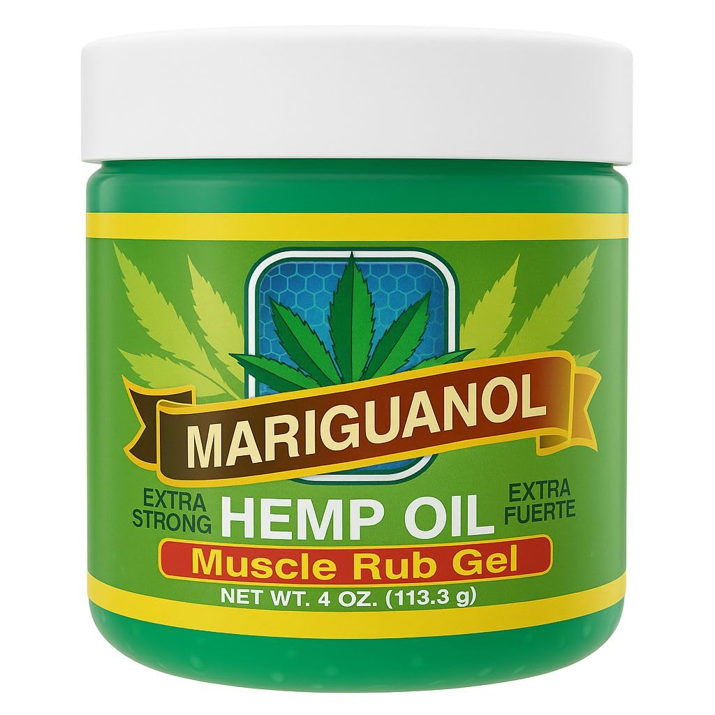 Mariguanol Extra Strong Muscle Rub Gel with Hemp Oil, Menthol & Camphor – Cooling, Fast-Absorbing Topical Gel for Post-Workout Active Lifestyles – Net Wt. (4 Ounce (Pack of 1)) MARIGUANOLAu supplements