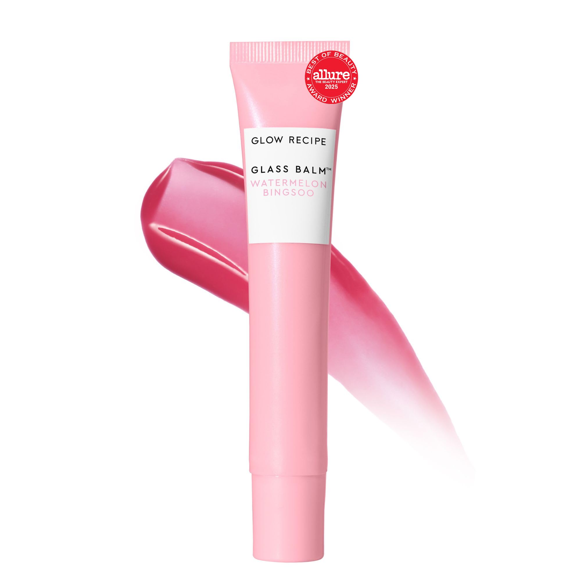 Glow Recipe Glass Balm Lip Treatment - 12Hr Hydrating Lip Balm & Moisturizer with Hyaluronic Acid to Smooth, Plump & Protect from Dryness - Sheer Soft Pink Tint, Watermelon Bingsoo (15 ml) Glow RecipeAu supplements