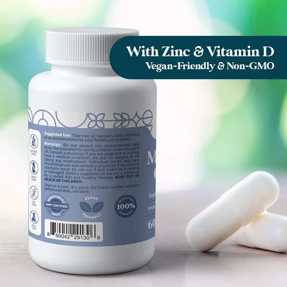 Pattern Wellness Magnesium Complex – Supports Muscle, Bone & Relaxation Health – with Zinc & Vitamin D – Daily Support Formula – 60 Vegan Capsules Pattern Wellnessnz supplements
