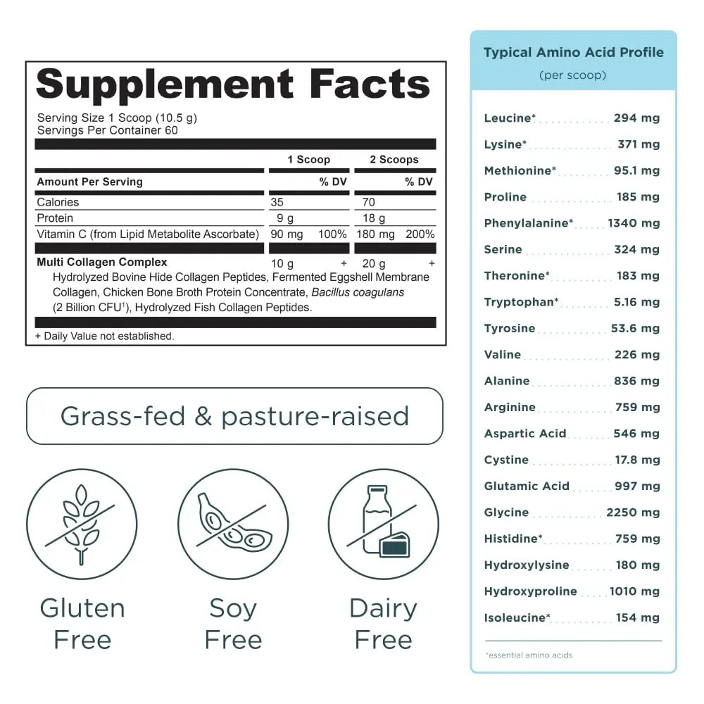 Ancient Nutrition Organic Supergreens Powder, Mango, 25 Servings + Multi Collagen Protein Powder, Vanilla, 60 Servings Ancient Nutritionnz supplements