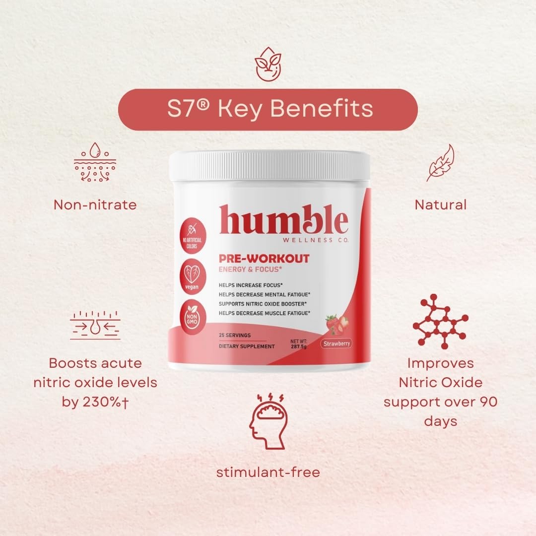 Humble Wellness Pre-Workout: Increase Focus, Decrease Mental Fatigue, Supports Nitric Humble WellnessUS supplements