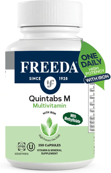 FREEDA Multivitamin One Daily – Quintabs-M with Iron – Kosher Multi Vitamins Supplements for Women Health - Multivitamins for Women & Iron FREEDAAu supplements