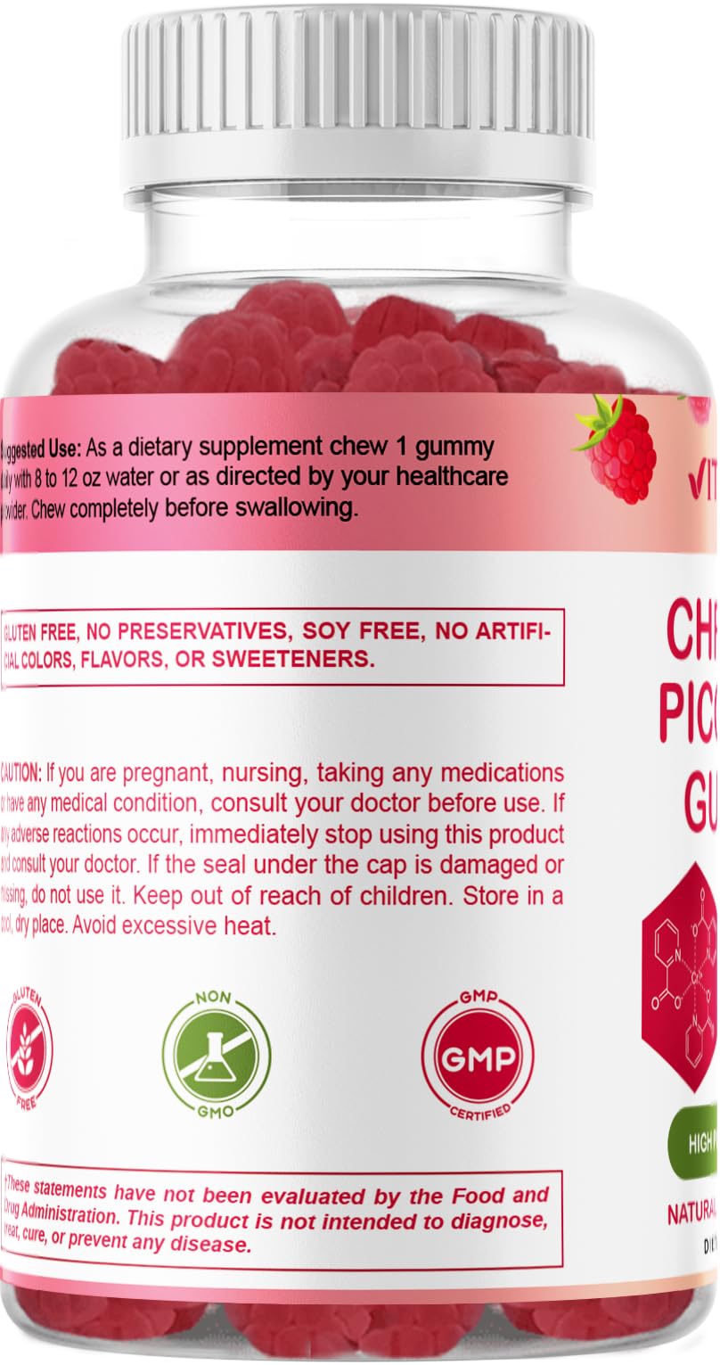 Vitamatic Chromium Picolinate 1000 mcg - 90 Gummies - High Potency Chromium VitamaticAu supplements
