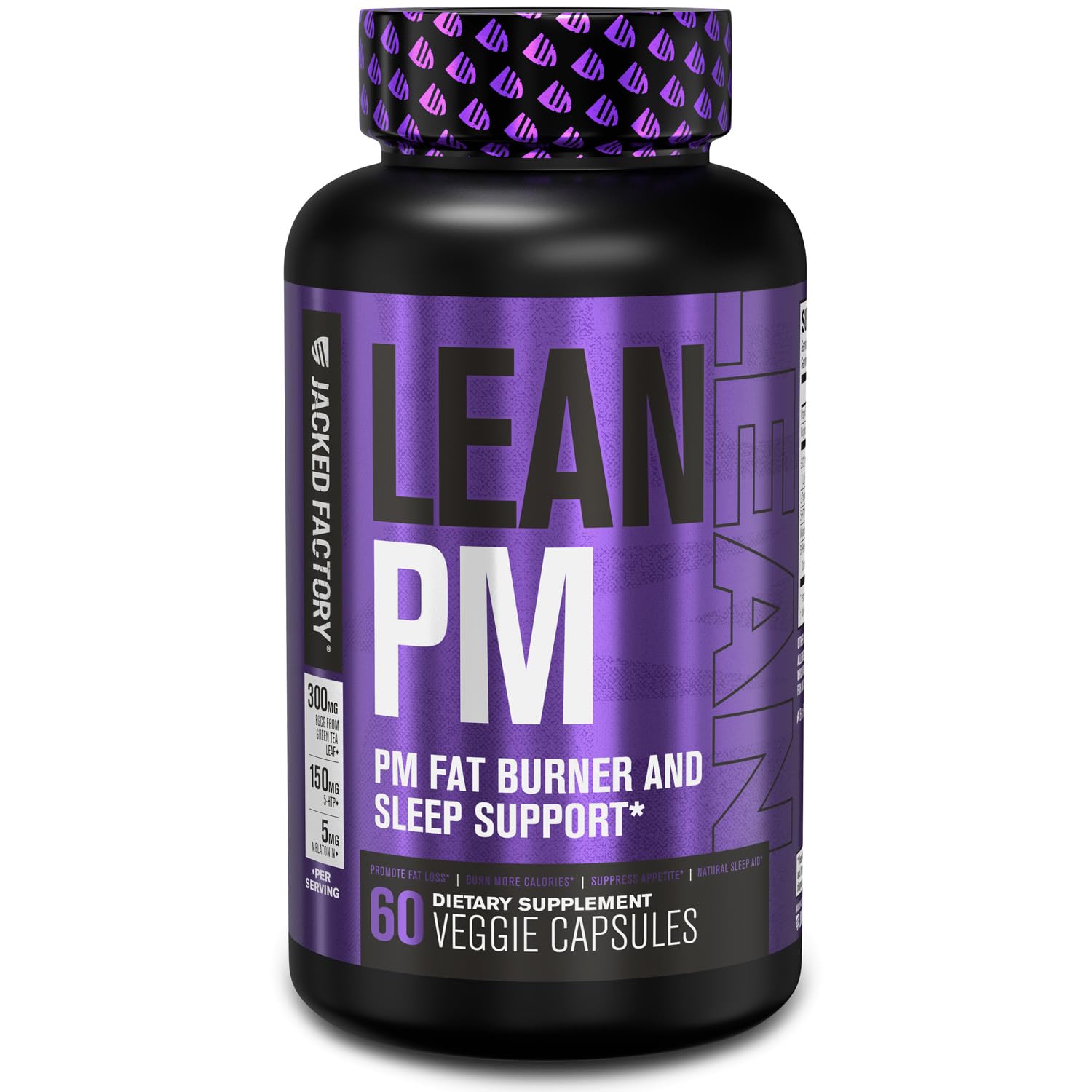 Jacked Factory Lean PM Night Time Fat Burner, Sleep Aid Supplement, & Appetite Suppressant Jacked FactoryUS supplements