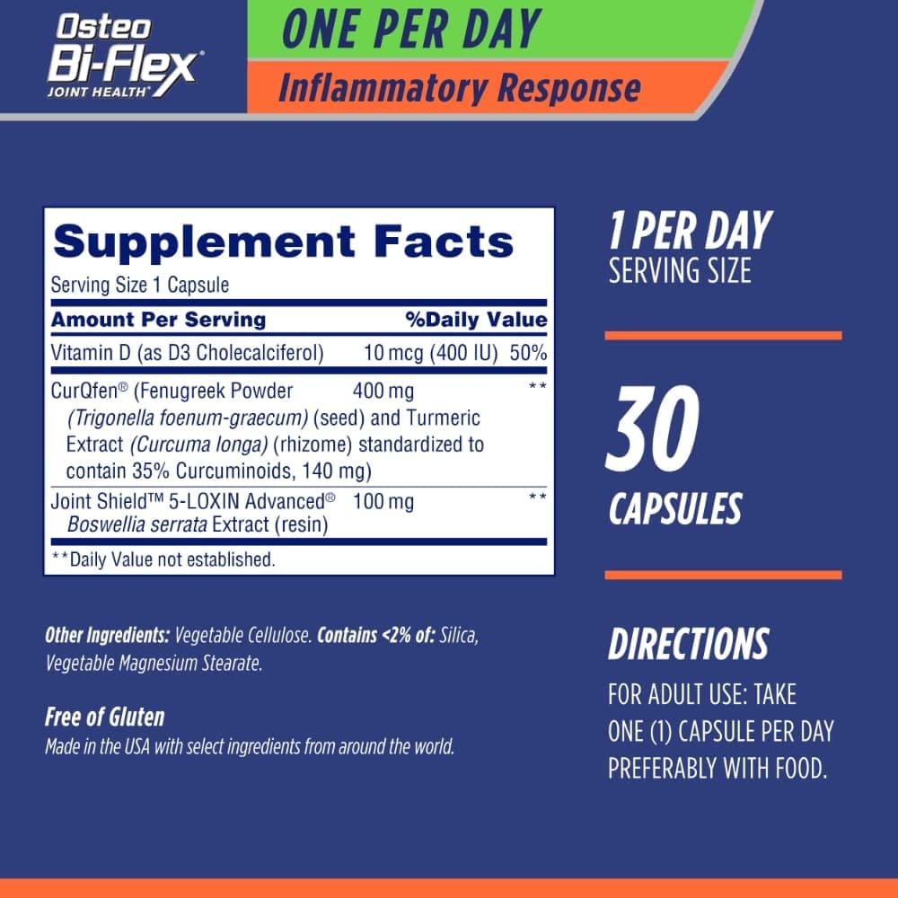 Osteo Bi-Flex One Per Day + Inflammatory Response Joint Health Supplement, Capsules, 30 Ct Osteo Bi-FlexAu supplements