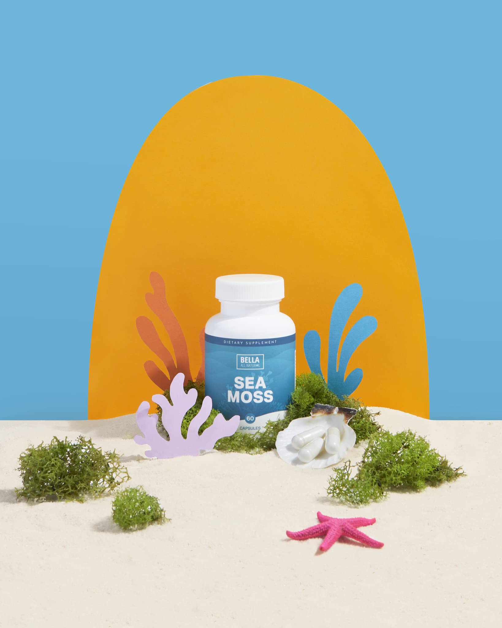 Bella All Natural Sea Moss Vitamins | Pure Sea Moss | Irish Sea Moss, 60 Capsules Bella All NaturalUS supplements