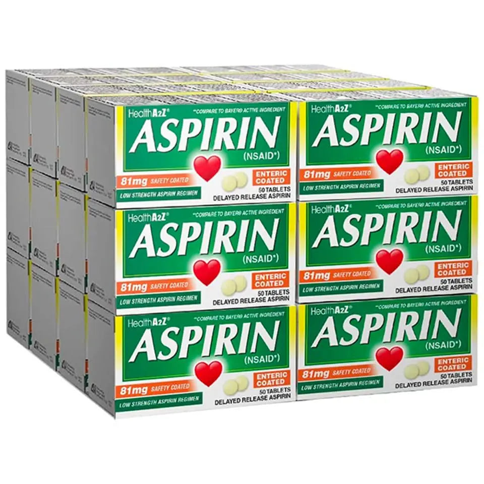HealthA2Z Aspirin 81mg Low Strength | Enteric Coated | 24 Packs of 40 Counts (960 Tablets Total) | Value Package HealthA2ZAu supplements