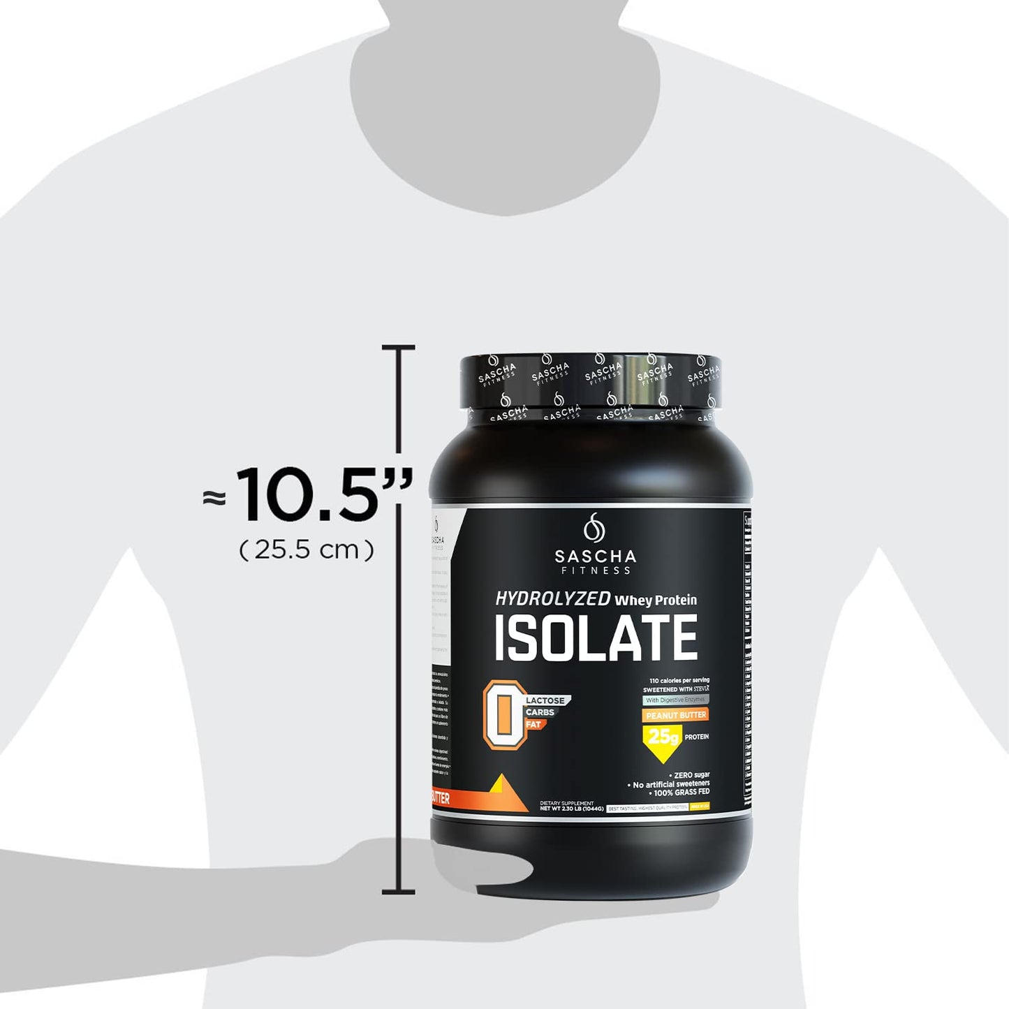 SASCHA FITNESS Hydrolyzed Whey Protein Isolate,100% Grass-Fed ,2.3 Pounds SASCHA FITNESSUS supplements