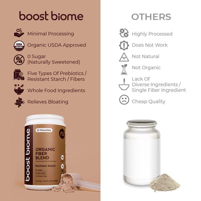 Boost Biome Fiber Supplement Organic Super Greens Powder – Supports Bloating Relief Boost BiomeUS supplements