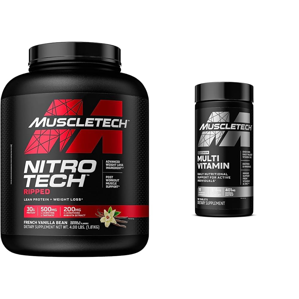 MuscleTech Nitro-Tech Ripped | Lean Whey Protein Powder/Isolate & Platinum Multivitamin MuscleTechUS supplements
