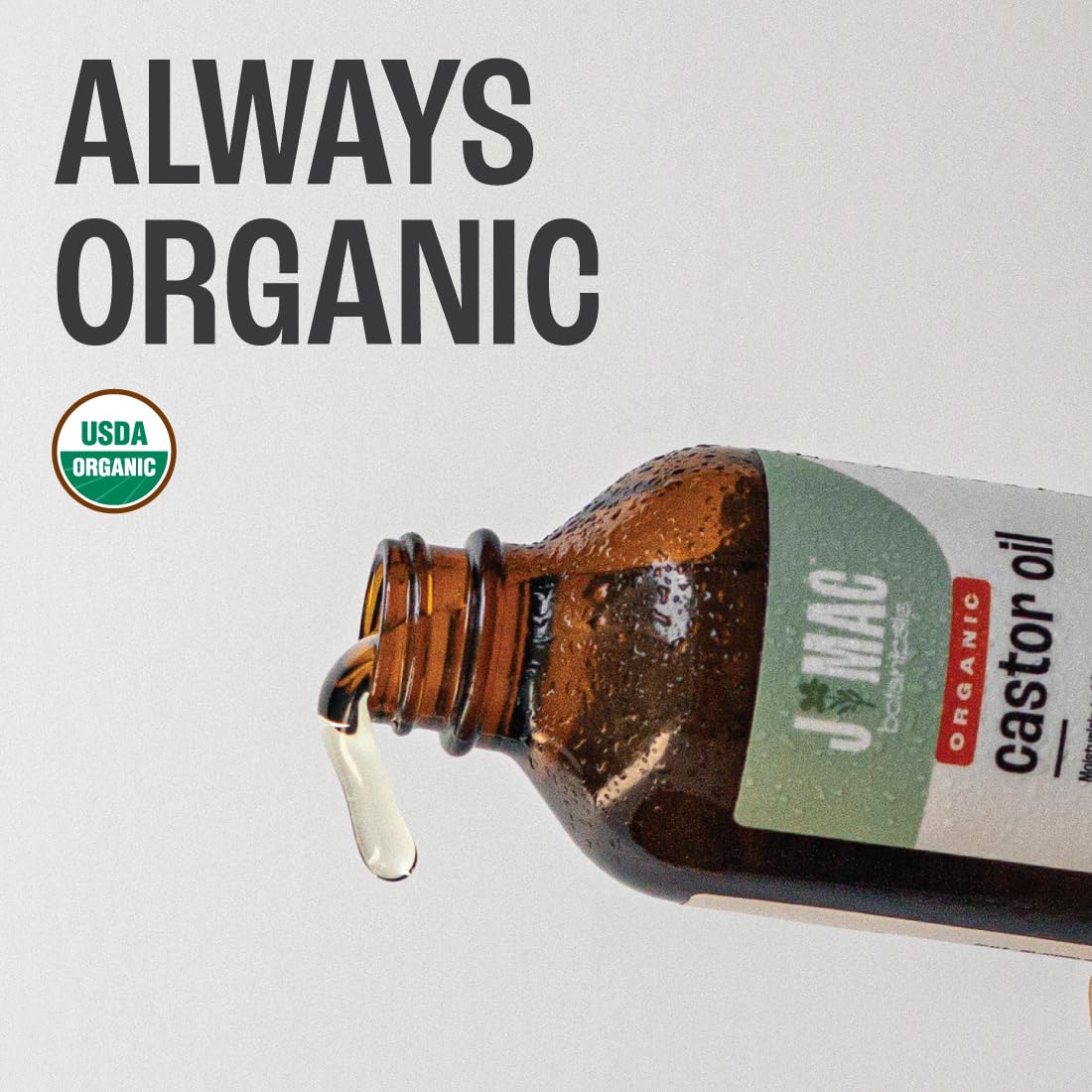 J MAC BOTANICALS Organic Castor Oil Cold Pressed (Glass Bottle, 4 oz ) J MAC BOTANICALSAu supplements