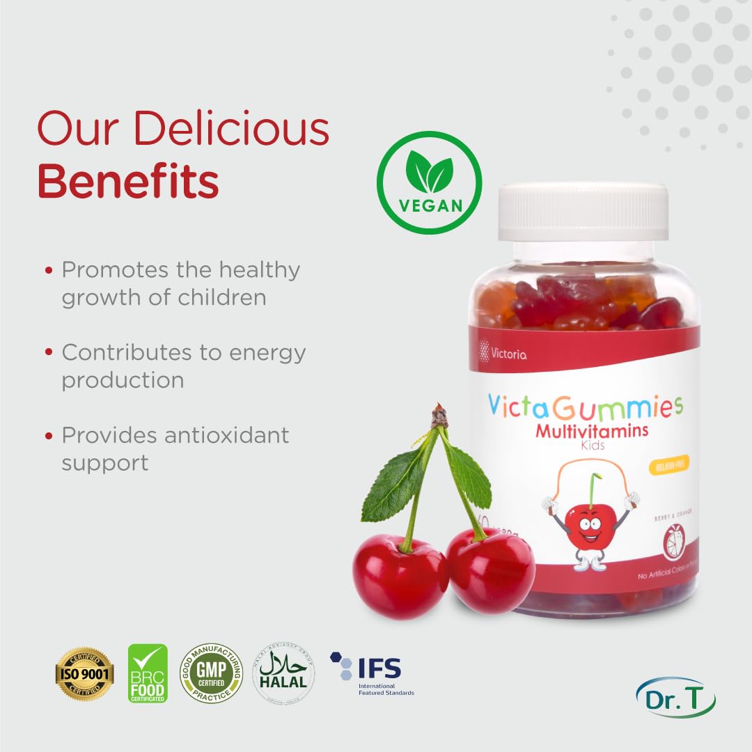 Dr. T Kids Multivitamin Gummies – Daily Vitamins for Kids Ages 2+, with A, C, D, E, B & Folic Acid – Supports Bone Strength, Immunity & Overall Health Dr. TUS supplements