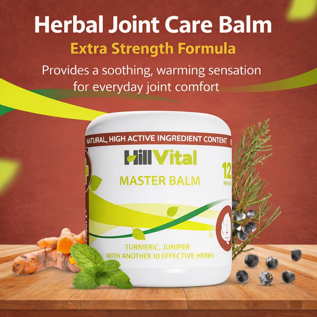 HillVital Herbal Joint Care Balm – Soothing Arnica & Turmeric Blend for Muscles & Joints – Lightweight Herbal Cooling Gel with Mint & Rosemary – Fast-Absorbing Natural Topical Cream Hill Vital Natural SolutionsAu supplements