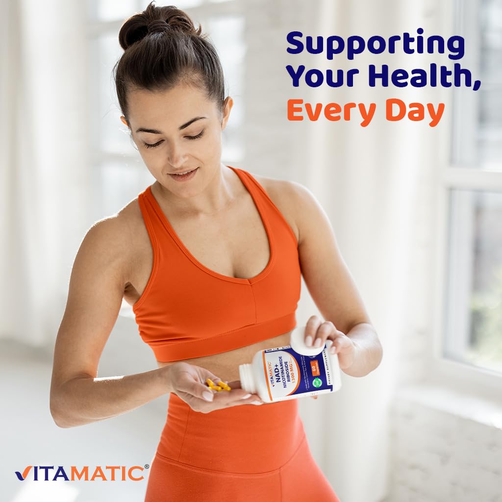 Vitamatic NAD Nicotinamide Riboside Supplement 1300mg 60 Ct - Support Healthy Aging, Cellular Energy Production, Made with Riboside, Quercetin, Resveratrol, Green Tea, & Acai Powder VitamaticAu supplements