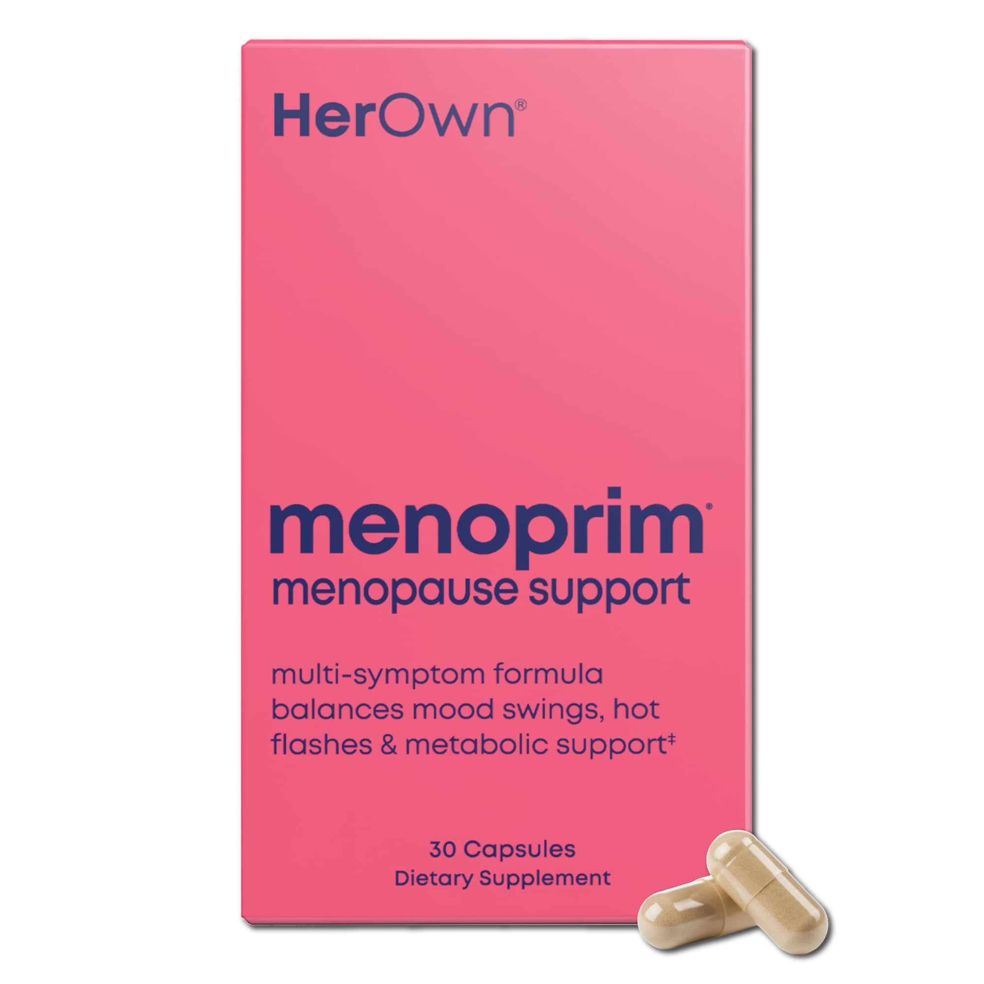 Her Own Menoprim, Menopause Support, Female Hormonal Balance Capsules for Night Sweats, Hot Flashes & Mood Swing Support, Bergamot Orange & Black Cohosh Root, 60 Capsules her ownAu supplements