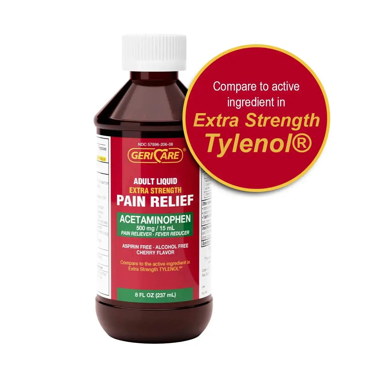 GeriCare Extra Strength Acetaminophen 500 mg Adult Liquid Pain Relief, Fever Reducer, 8 FL OZ (Pack of 1) GeriCareAu supplements