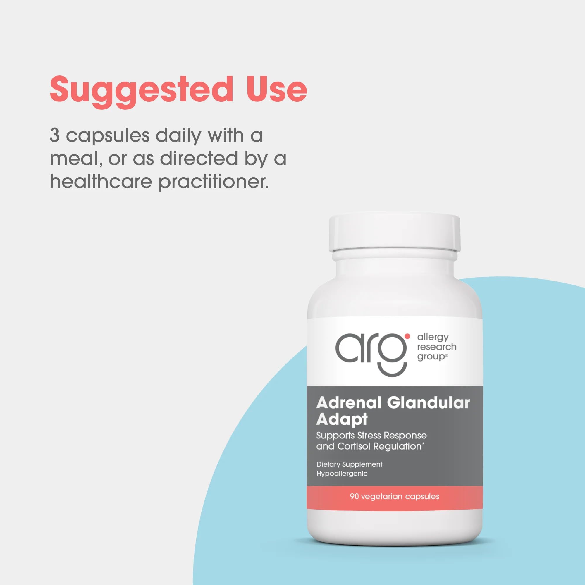 Allergy Research Group - Adrenal Glandular Adapt - Supports Healthy Stress Response and Cortisol Regulation - Hypoallergenic - 90 Vegetarian Capsules Allergy Research GroupAu supplements