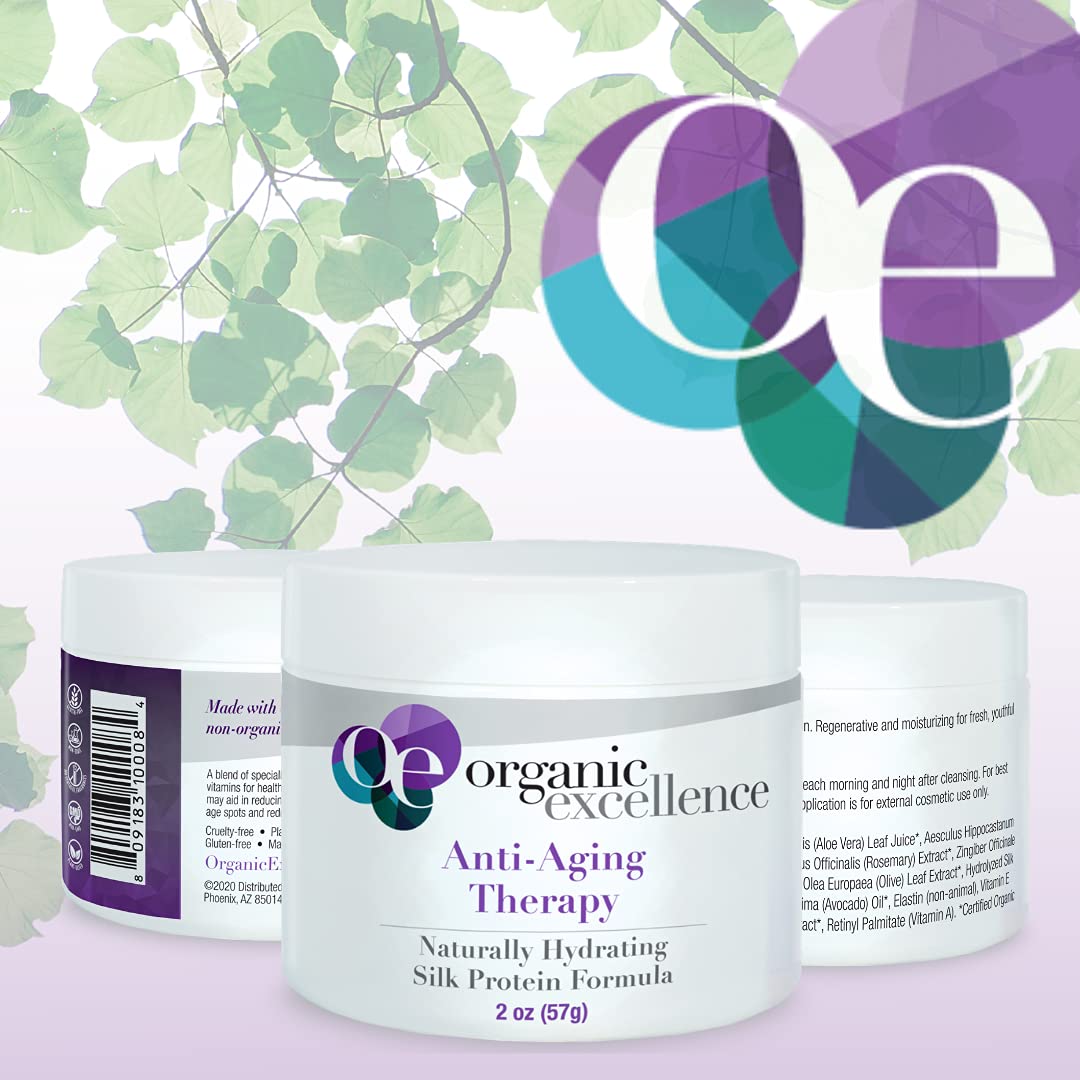 Organic Excellence Organic Moisturizer Face Cream, All Natural Face Moisturizer with Silk Protein to Hydrate, Nourish Protect Skin and Promote Collagen Production Non-Toxic & Fragrance-Free 2 oz Organic ExcellenceAu supplements