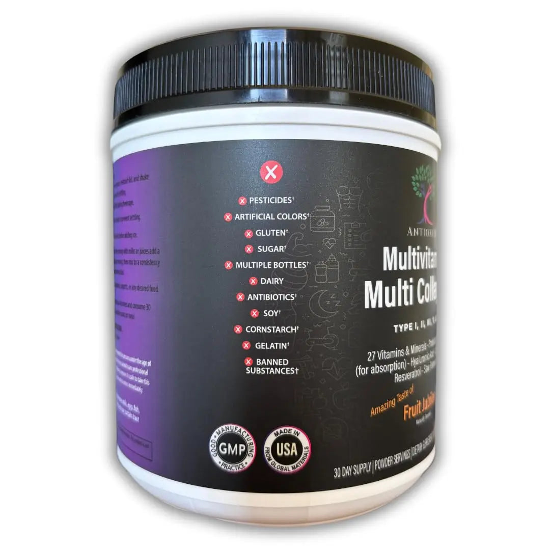 Antioxed Multi Collagen Multivitamin for Women+Men, Keto, Skin, Joint, Cognitive, Heart, Sensual, & Immune Health, Hydrolyzed Peptides, Antioxidants, Probiotics AntioxedAu supplements