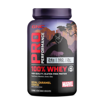 GNC Pro Performance 100% Whey - Marvel: Royal Caramel Cookie - 25 Servings GNCUS supplements