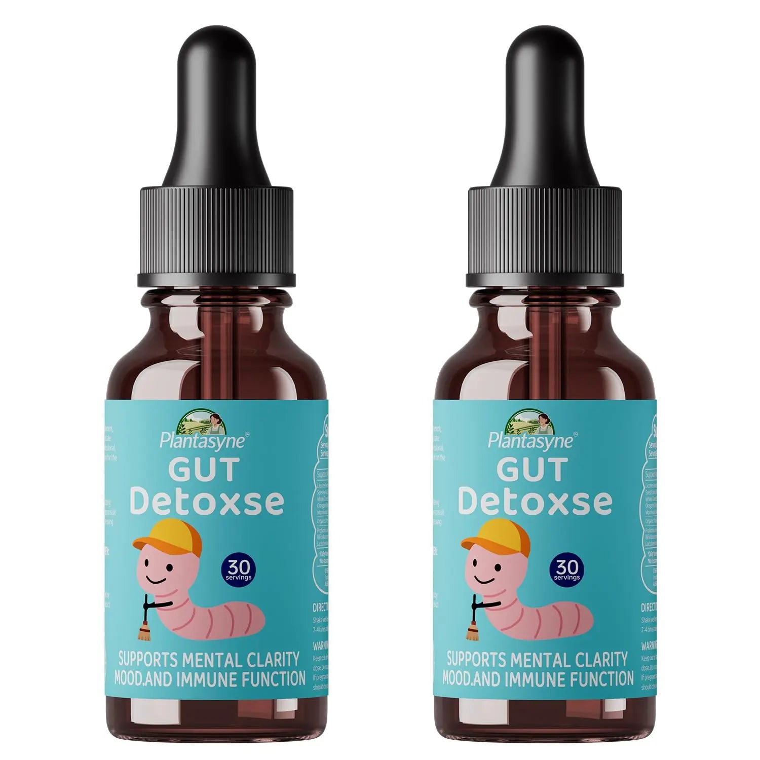 Plantasyne Herbal Gut Cleanse Drops with Black Walnut Hull & Barberry Root | Gentle Liquid Detox for Gut & Colon Support | for Adults & Kids|30 Servings PlantasyneAu supplements