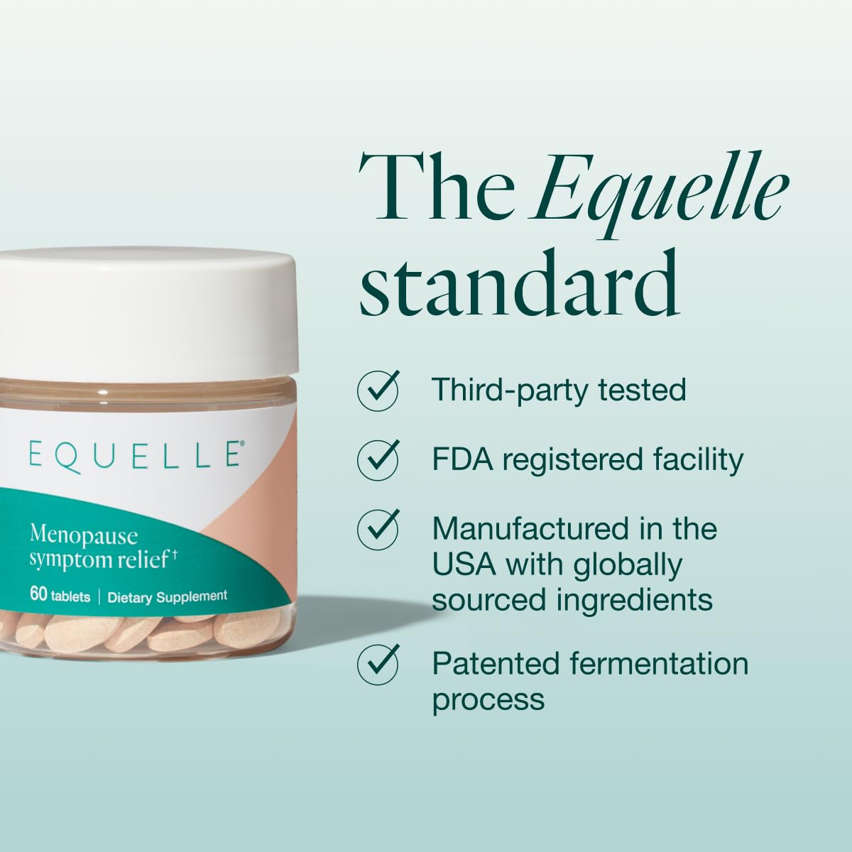 EQUELLE Multi-Symptom Perimenopause & Menopause Relief Relief from Hot Flashes, Muscle Aches & Supports More Sleep. Hormone-Free, Plant-Based S-Equol – 1 Month Supply (60 Tablets) EQUELLEAu supplements