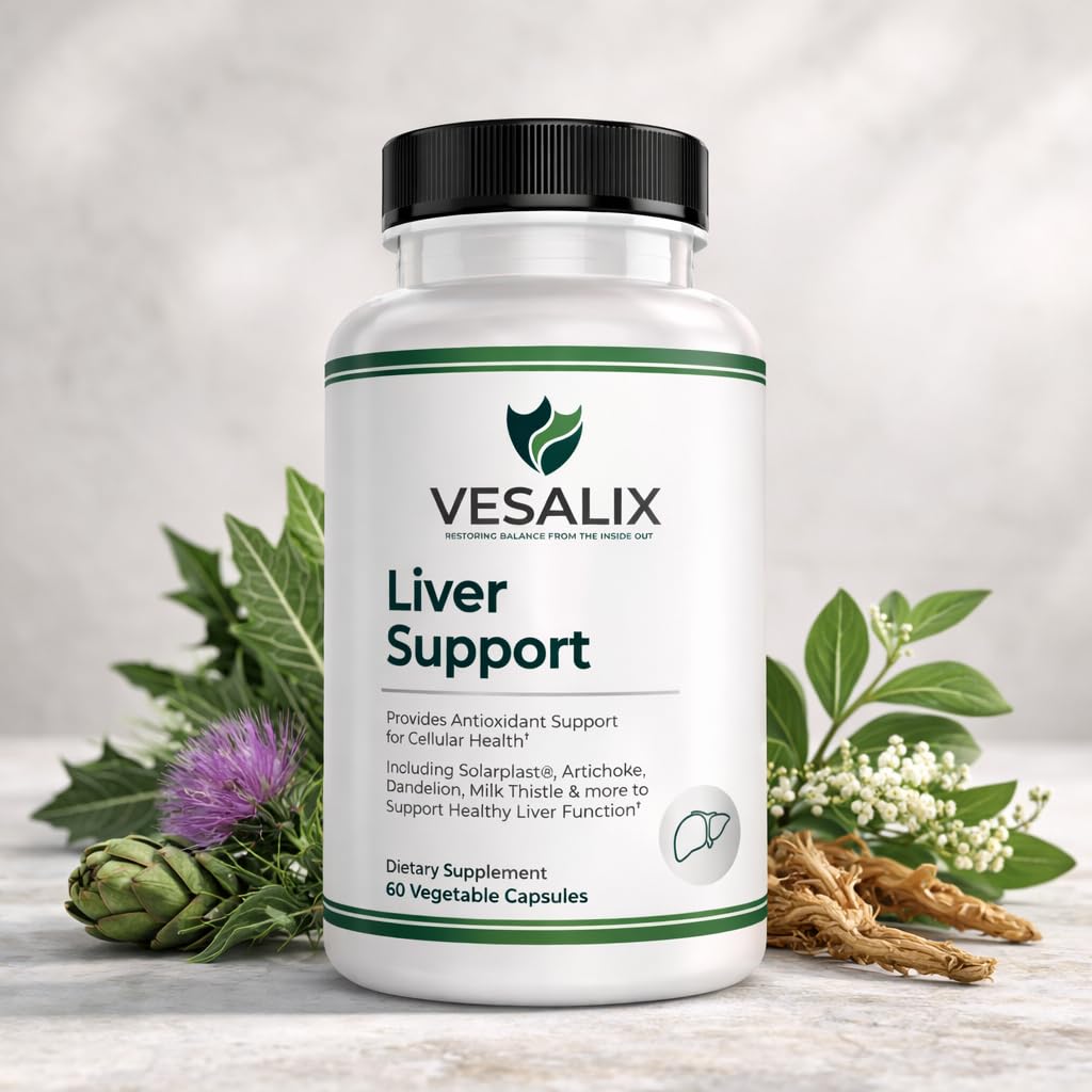 VESALIX Liver Support Supplement for Adults 40+ – Milk Thistle, Artichoke & Dandelion with Digestive Enzymes – Supports Digestion & Cellular Health – 60 Vegetarian Capsules VESALIXAu supplements