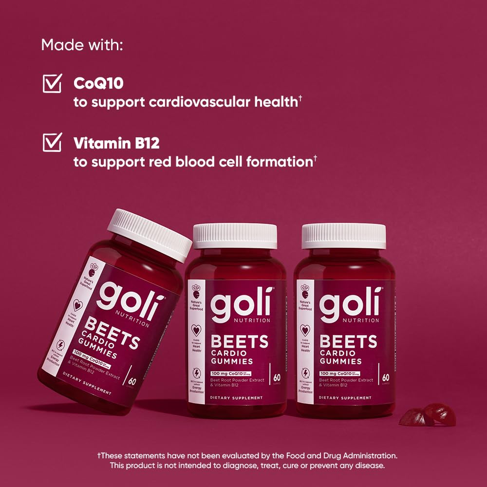 Goli Nutritional Supplement, Beets Cardio Gummy - 60 Count - CoQ10 & Beet Root Extract GoliUS supplements