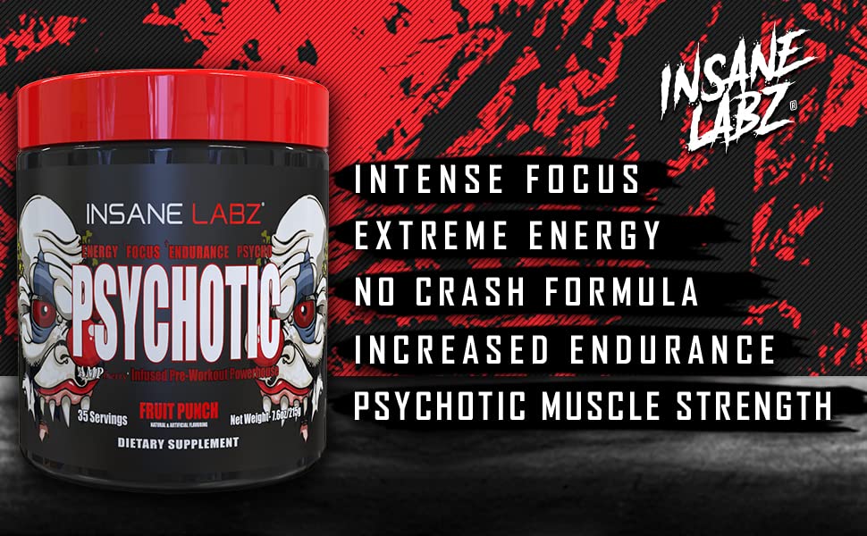 Psychotic, and Insane Veinz, Pre Workout Stack (Fruit Punch) Insane LabzUS supplements