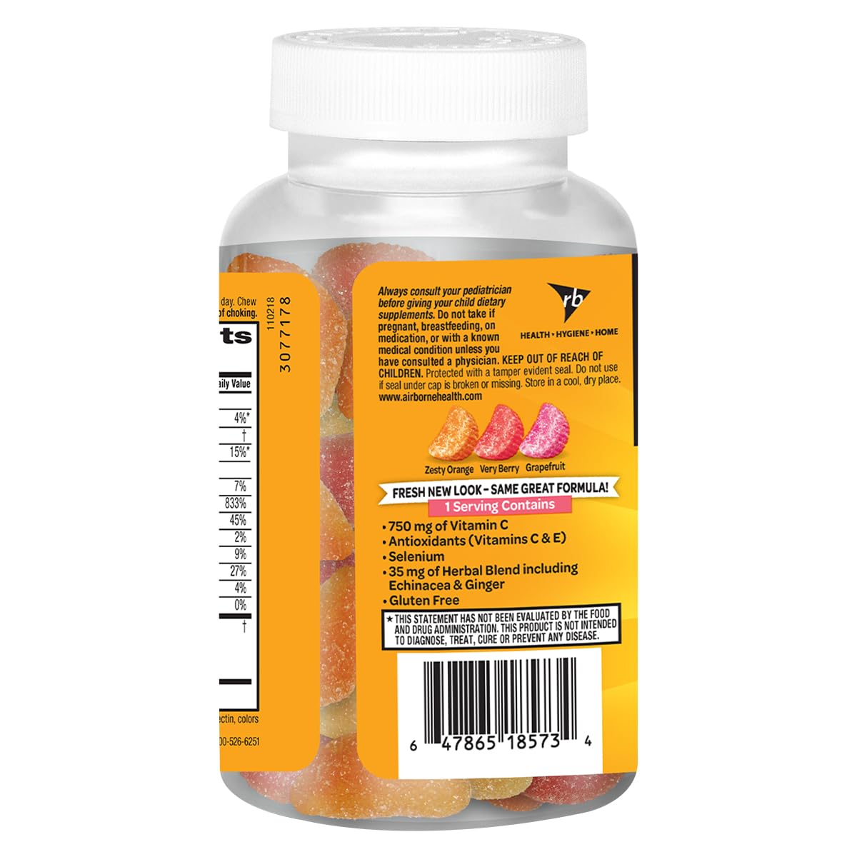 Airborne 750mg Vitamin C Immune Support Supplement Gummies for Adults, Assorted Fruit Flavor, Gluten Free Crafted Blend with Powerful Antioxidants Vitamins A C & E, 42 Gummies (2 Pack) AirborneAu supplements