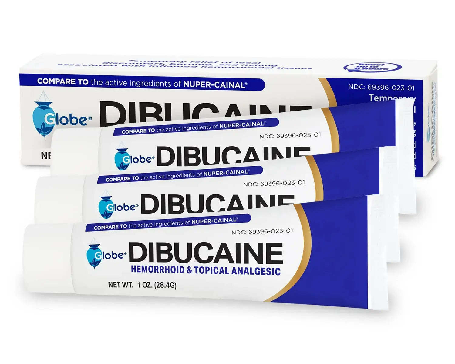 (3 Pack) Globe Dibucaine 1% Hemorrhoid Treatment Ointment - 1 Oz Rapid Numbing Relief, Hemorrhoid Treatment from Itch and Burn GlobeAu supplements