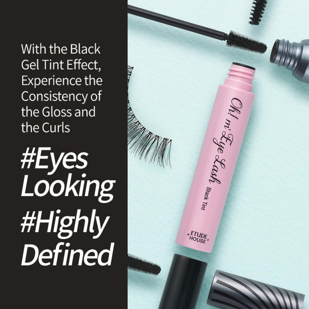 ETUDE Oh M'Eye Lash Black Tint Mascara – Natural Glossy Effect with Long Lasting Strong Curl System, Volume Enhancing, Smudge-Free, Improved fixation and water resistance, Korean Makeup, Kbeauty ETUDEAu supplements