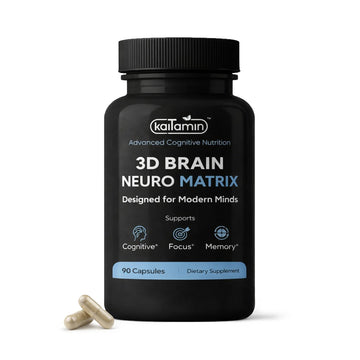 Brain Neuro Matrix – Memory & Focus Nootropic with Ginkgo Biloba & Huperzine A – Caffeine-Free Vegan Brain Supplement for Clarity, Focus & Mood – 90 Capsules (3-Month Supply) KaitaminAu supplements