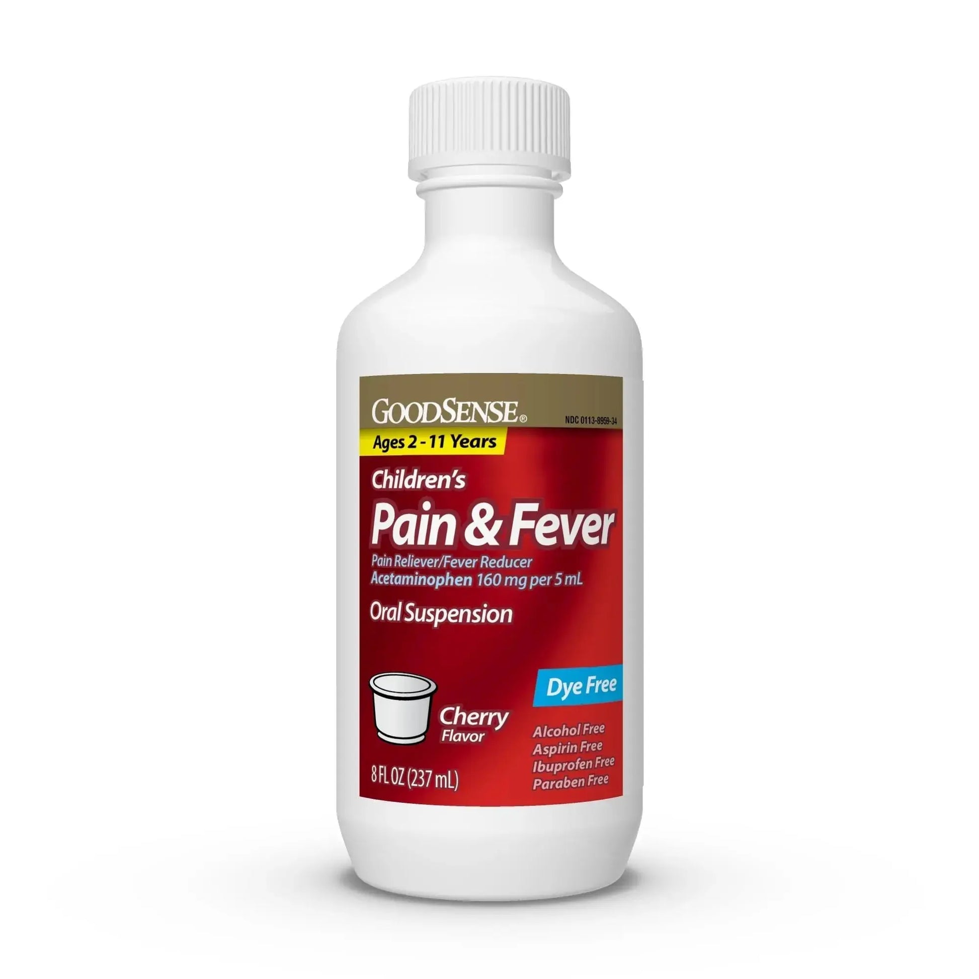 GoodSense Children's Dye-Free, Acetaminophen 160 mg per 5 mL Oral Suspension, Cherry Flavor, 8 FL OZ GoodSenseAu supplements