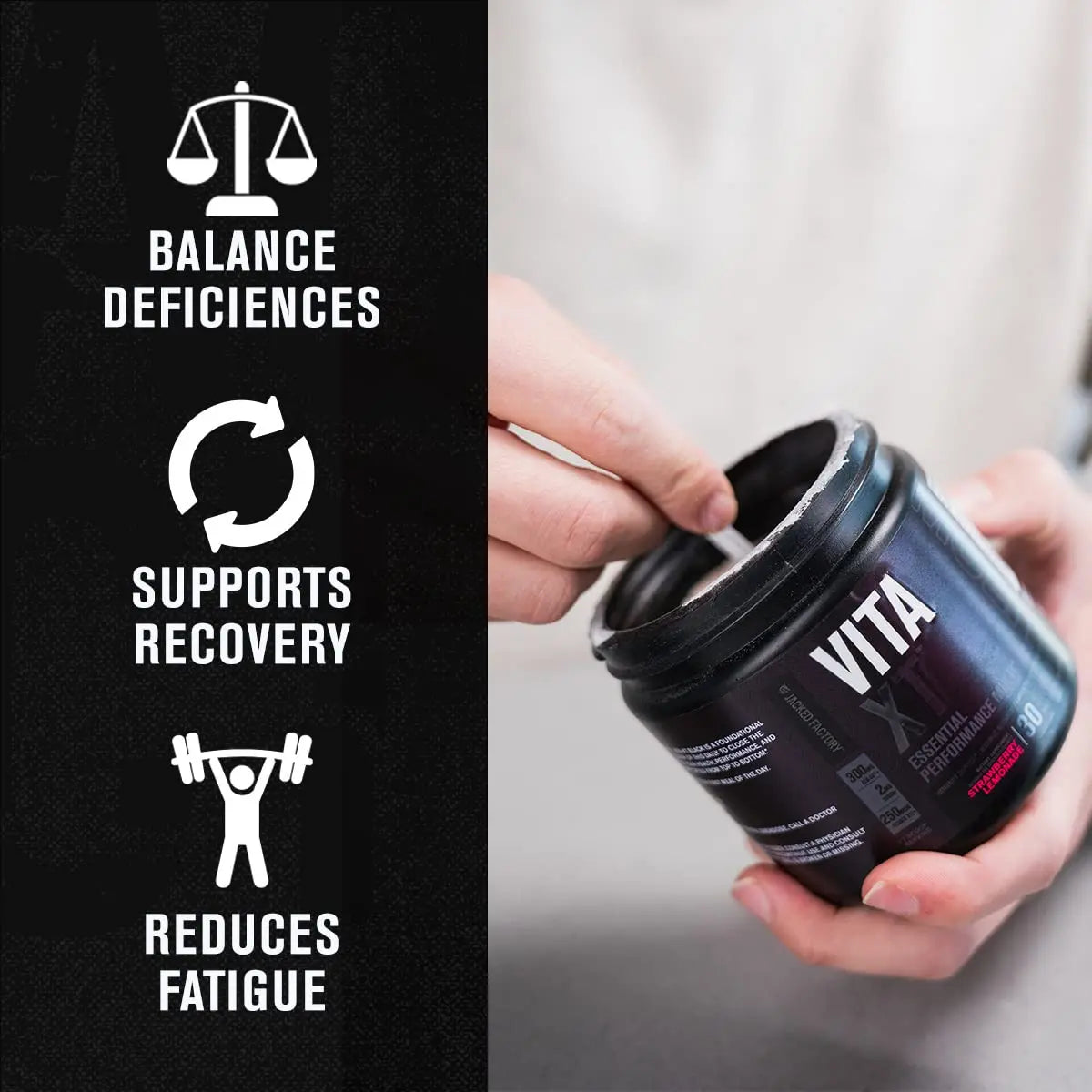 Jacked Factory Vita XT Performance Vitamin Powder - Daily Multivitamin Powder for Men with KSM-66 Ashwagandha, Prebiotic Fiber Jacked FactoryAu supplements