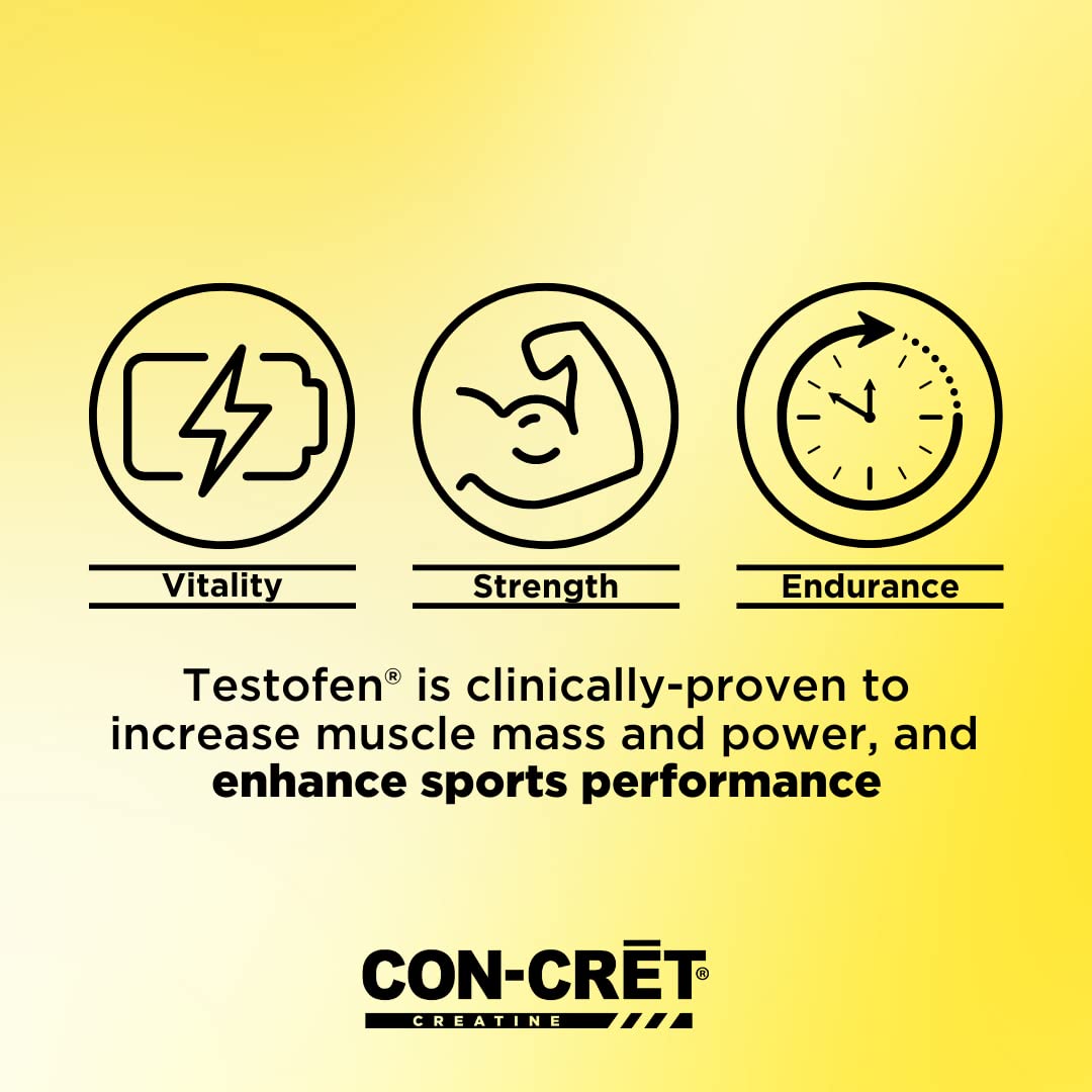 CON-CRET®+ Test, CON-CRET® Patented Creatine HCl Now with Testofen®, Boost Testosterone Levels, 60 Capsules CON-CRETAu supplements
