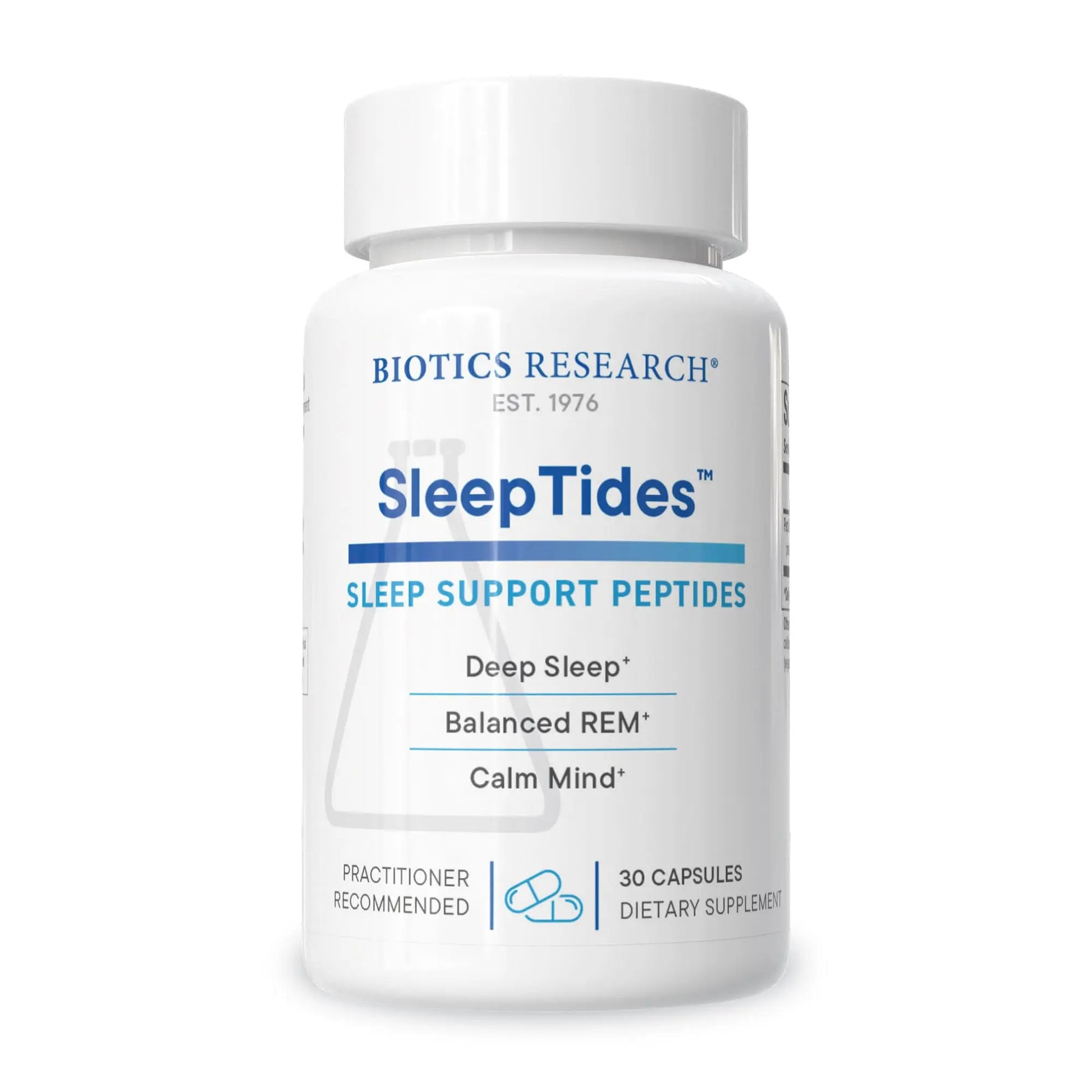 Biotics Research SleepTides - Plant Peptide Sleep Support for Deep and REM Sleep, Bioactive Rice Protein Peptides, Supports Healthy Cortisol Levels, Non-Habit Forming, Gluten, Dairy, GMO Free, 30 Caps BIOTICS RESEARCHAu supplements